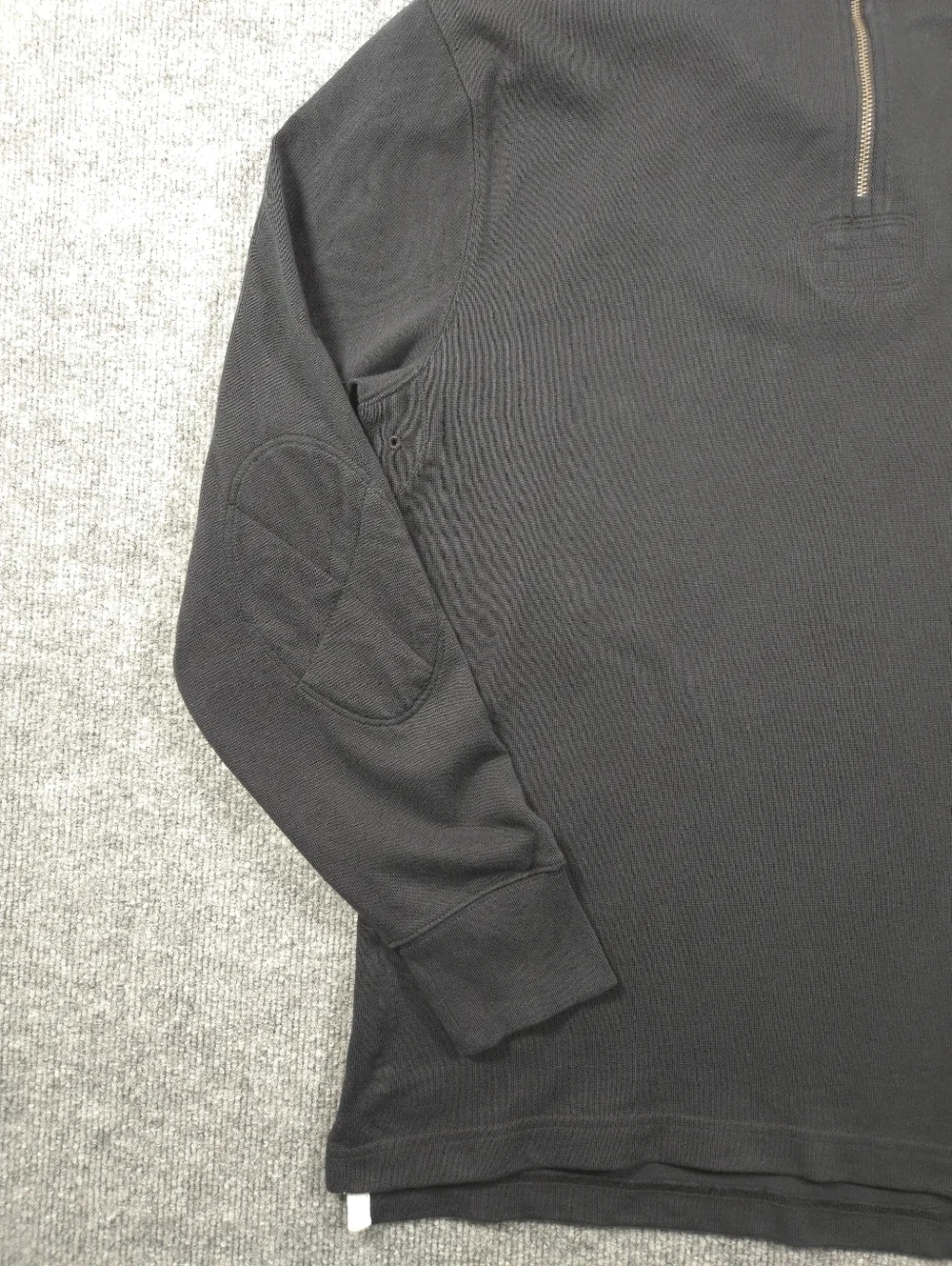 J.Crew Re-Imagined 100% Cotton QuarterZip Pullover Sweatshirt Black Men's Medium